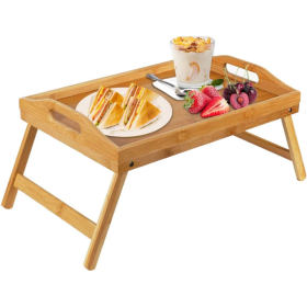 Table de lit multifonction réglable en bambou avec pieds pliants | Idéale pour la cuisineCFA8,500