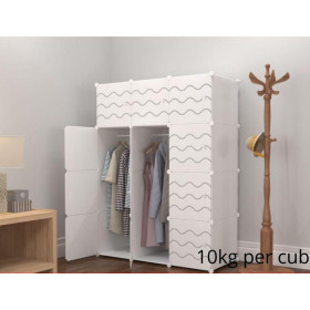 Armoire de rangement en plastique / 3 battants blanche