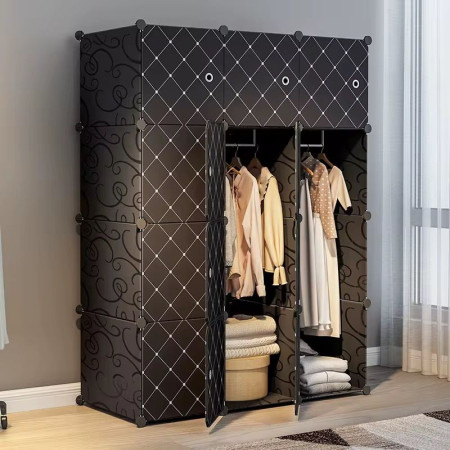 Armoire de rangement en plastique / 3 battants Noir