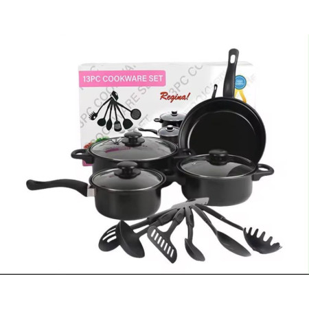 Ensemble de 13 pièces ustensiles de cuisine poêles, casseroles et ustensiles de service