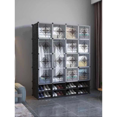 ARMOIRE EN PLASTIQUE AVEC RANGEMENT CHAUSSURE NOIR ET BLANCCFA55,000