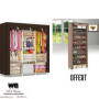 ACHAT Pack armoire 3 battants en tissus avec rangement chaussuresCFA23,900