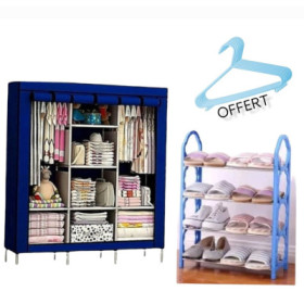 ACHAT Pack armoire 3 battants en tissus avec rangement chaussures 12 pairesCFA19,900
