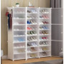 Armoire à Chaussures Meuble à Chaussures Etagère Avec Portes Plastique 48 paires Blanc Facile à monterCFA35,000