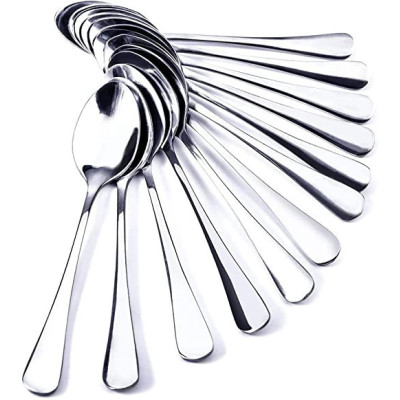 Lot de 12 Cuillères à Café Ovales en Acier Inoxydable Petites 12cmCFA5,000