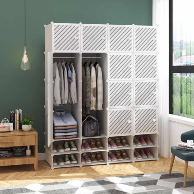 Armoire en plastique 4 battants BLANCCFA50,000